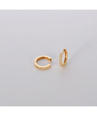 Ｋ１０ダイヤモンド　平打ち中折れ　フープピアス（２００１７６７０１０）