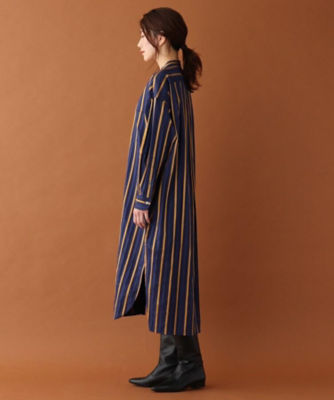ティッカ⭐︎ワンピース ティッカ TICCA オープンカラーシャツワンピース （black stripe