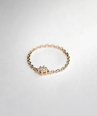 ＜COCOSHNIK (Women)＞Ｋ１０ダイヤモンド６本爪　チェーンリング（２００１８４１１１６）