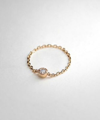 ＜COCOSHNIK (Women)＞Ｋ１０ダイヤモンドフチミル　チェーンリング（２００１８４１１３８）
