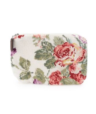 ＜三越伊勢丹/公式＞ LAURA ASHLEY/ローラ アシュレイ シェニール織りフラワー柄ポーチ シロ102 洗面化粧ポーチ【三越伊勢丹/公式】
