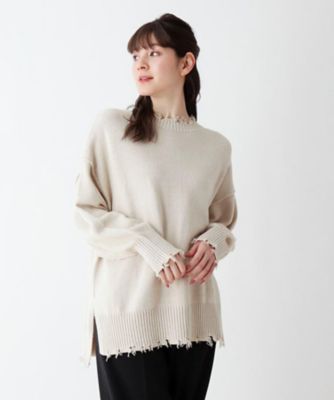 ダメージ加工ビッグシルエットニットプルオーバー ２００１８４７７３６ 三越伊勢丹オンラインストア 公式