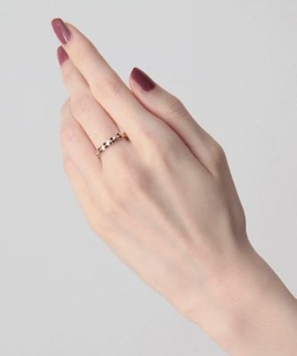 K10カラーストーン（オニキス） オーバル連続リング