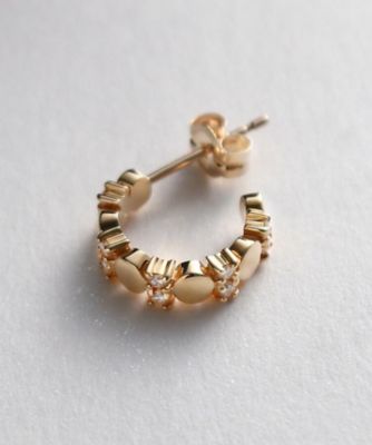 ダイヤモンド　オーバル連続　フープピアス（２００１８４８２８５）