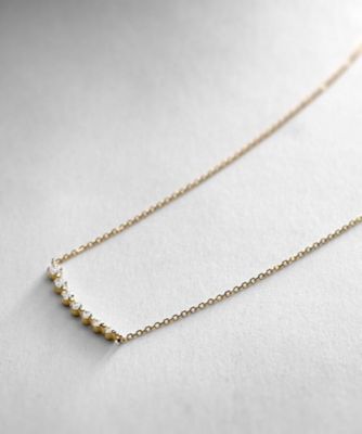 ＜COCOSHNIK (Women)＞Ｋ１８ダイヤモンド　グラデーション７石　アシンメトリーネックレス（２００１８５９９６５）