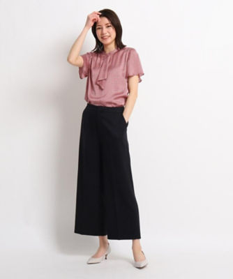 uniqlo linen cotton wide cropped pants