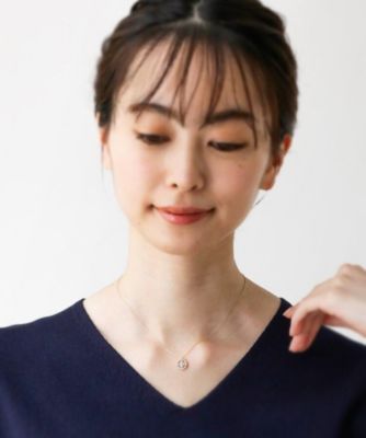 Ｋ１８ダイヤモンド　テーパーカット透かし取り巻き　ネックレス（２００１８８２５２９）