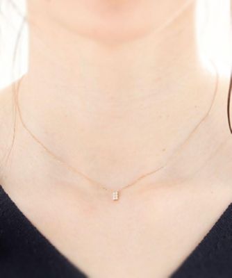ココシュニック　チェーンネックレス K10ダイヤモンド トゥーライン ネックレス