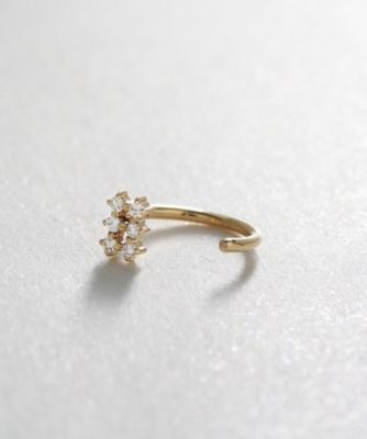 Ｋ１０ダイヤモンド　透かし長角　ポストフープピアス（２００１９０４４８９）