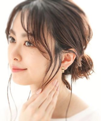 Ｋ１０スターダストプレート　ウエーブ長角　スタッドピアス（２００１９０４５３３）