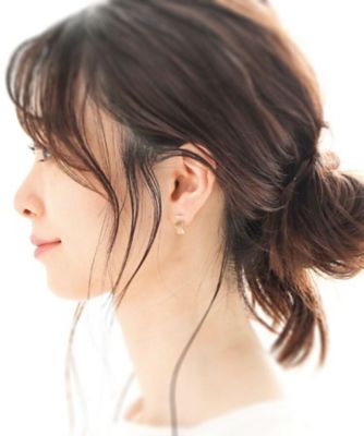 Ｋ１０スターダストプレート　ウエーブ長角　スタッドピアス（２００１９０４５３３）