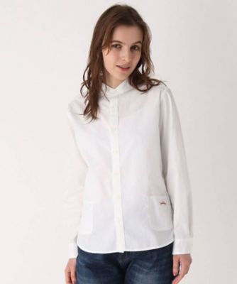 ＜LAURA ASHLEY＞【Ｌサイズあり／日本製／ワンマイルウエア】丸衿ロゴ刺しゅうシャツ（２００１９０６６１１）