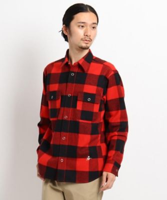 超目玉 aq14. VANSON 赤×黒チェック CPOジャケット ドクロ柄 メンズM 