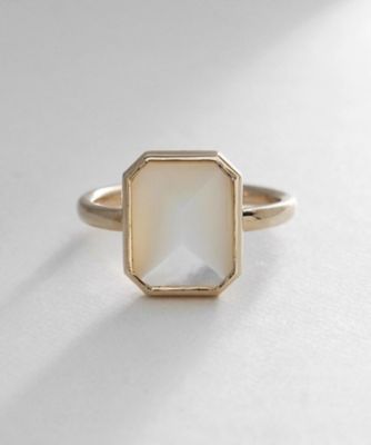 K10カラーストーン（白蝶貝）コーナードスクエアリング