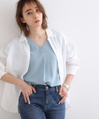 【通勤／洗える／ＵＶケア／接触冷感／吸水速乾／エコ】サテンタック　バイカラー半袖ブラウス（２００２００１８１８）
