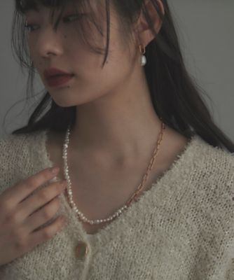 シルバー バロックパール 2Wayチェーンミックス ネックレス GP