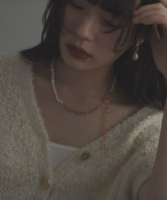 シルバー バロックパール 2Wayチェーンミックス ネックレス GP