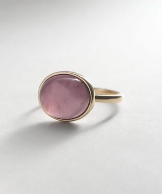 K10パープルカルセドニー オーバルカボション リング