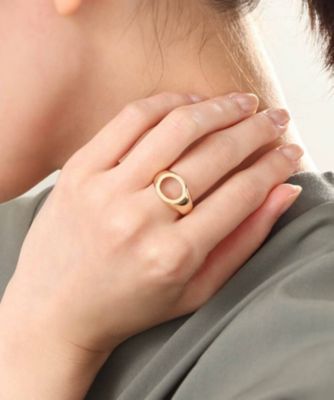 【美品】最終値下げ！！ココシュニック k10 オーバルシェイプリング K10オープンシグネット オーバルリング（リング） | COCOSHNIK