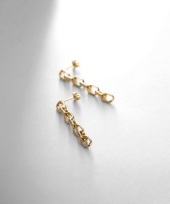 シルバー ドームチェーン ストレートピアス GP