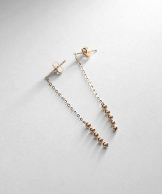 【COCOSHNIK 】 K10ボール チェーンピアス レディース イエローゴールド(100) 00 ココシュニック ピアス アクセサリー