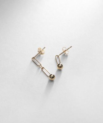 ＜COCOSHNIK (Women)＞Ｋ１０中空ボール×ＰＣロング　アシンメトリー　スタッドピアス（２００２０７６１６３）