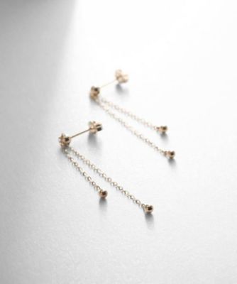 ＜COCOSHNIK (Women)＞Ｋ１０中空ボールスライドチェーン　スタッドピアス（２００２０７６１６４）