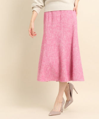 【SALE】スラブファンシー素材の変形マーメードスカート ピンク472 ロングスカート