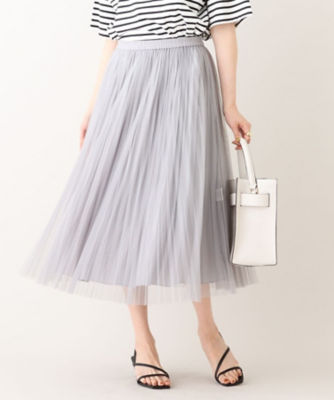 ◇【ハレの日に活躍／NEWカラー追加】リバーシブルチュールスカート  