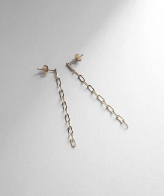 ＜COCOSHNIK (Women)＞Ｋ１０ダイヤモンド　ケーブルチェーン　スタッドピアス（２００２１０３０８６）