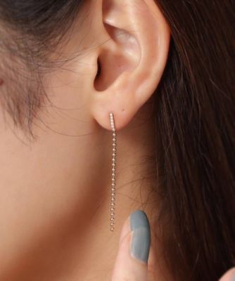 Ｋ１０ダイヤモンド　ボールチェーン　スタッドピアス（２００２１０３０８７）