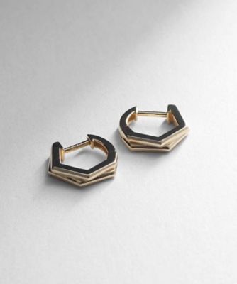 ＜COCOSHNIK (Women)＞Ｋ１０ダブルヘキサゴン　中折れフープピアス（２００２１０３０９５）