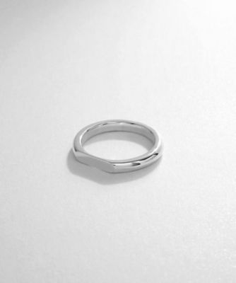 ＜COCOSHNIK (Women)＞シルバー　オーバルカットオフ　リング（１４．１６．１８号）（２００２１１２３６９）