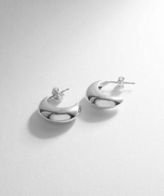 ＜COCOSHNIK (Women)＞シルバー　しのぎ　フープピアス（２００２１１２３８１）