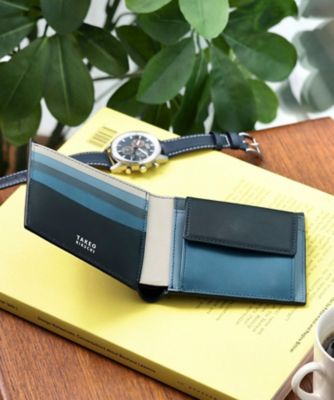 アンティーク調レザー 2つ折り財布（2002120377） | TAKEO