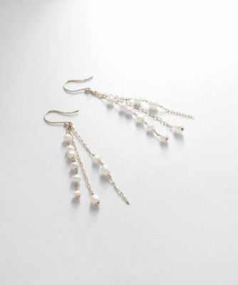 ＜COCOSHNIK (Women)＞Ｋ１０パールランダムフリンジ　フックピアス（２００２１２６９６４）