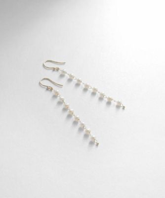 ＜COCOSHNIK (Women)＞Ｋ１０パールチェーン　フックピアス（２００２１２６９６５）