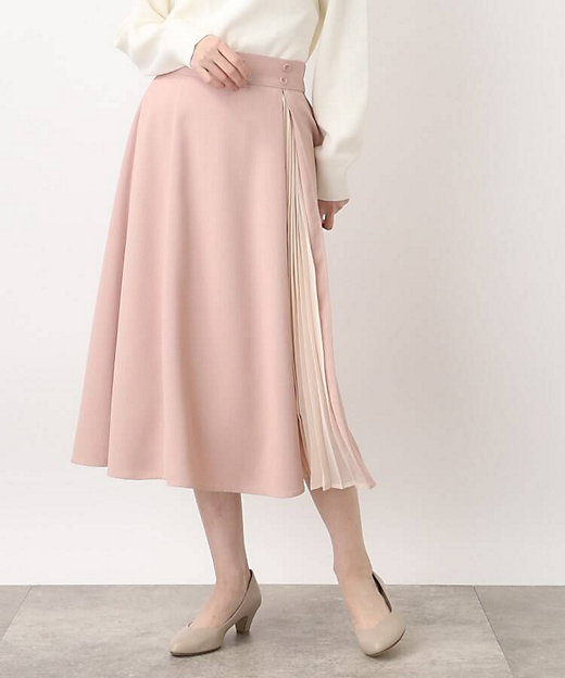 ＜三越伊勢丹/公式＞【SALE】軽やか春のサイドプリーツスカート ピンク071 ロングスカート