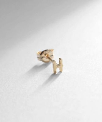 ＜COCOSHNIK (Women)＞【ＷＥＢ限定】Ｋ１０イニシャルＨ　スタッドピアス（片耳用）（２００２１２８９６８）