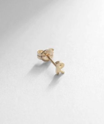＜COCOSHNIK (Women)＞【ＷＥＢ限定】Ｋ１０イニシャルＲ　スタッドピアス（片耳用）（２００２１２８９７５）