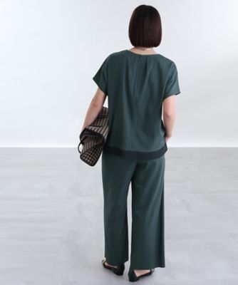 褒められパンツ／ウエストゴム／洗える／SETUP可能】美脚ワイド  