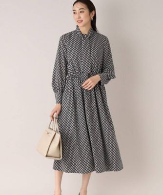 UNTITLED アンタイトルボウタイワンピースジオメ柄