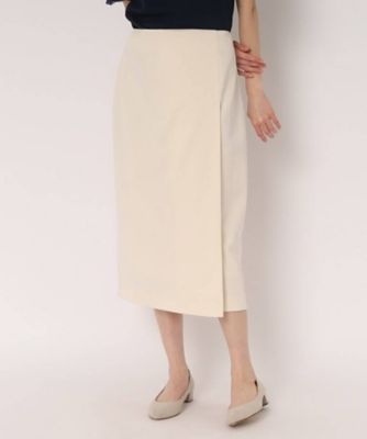 洗える／同素材ジレあり】ラップ風タイトスカート  