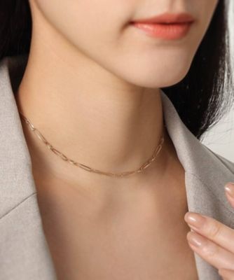 Ｋ１０オーバルひねりチェーン　ネックレス（２００２１４１３７４）