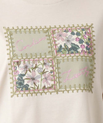 プリント＆刺繍デザインラグジュアリーＴシャツ（２００２１５０３７６ 