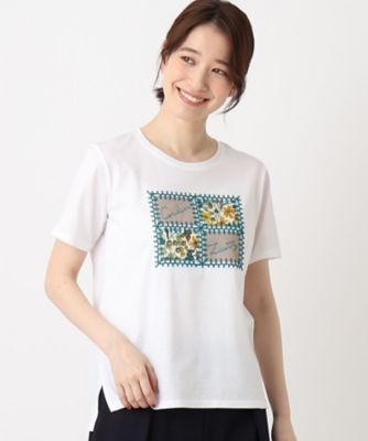 プリント＆刺繍デザインラグジュアリーＴシャツ（２００２１５０３７６）