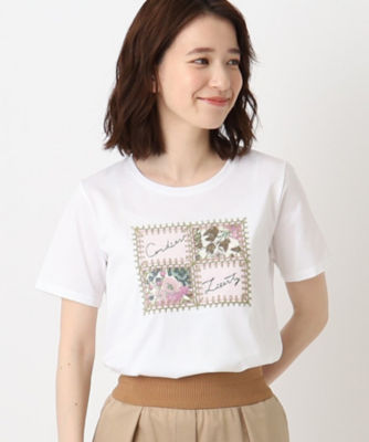 プリント＆刺繍デザインラグジュアリーＴシャツ（２００２１５０３７６ 