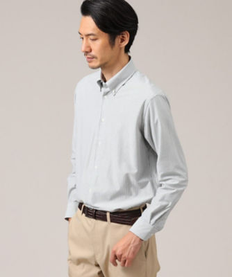 ＯＮ／ＯＦＦ兼用】日本製 オックス ストライプ ボタンダウンシャツ 