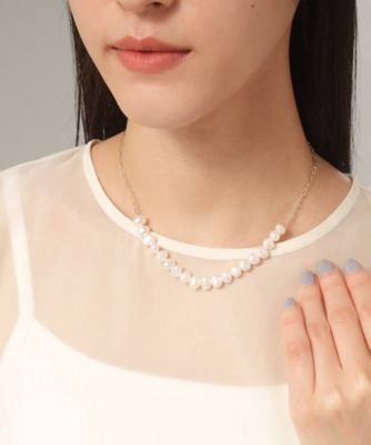 K10バロックパール ケーブルチェーンネックレス