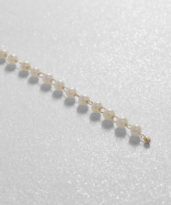 Ｋ１０パールチェーン　ロングフープピアス（２００２１６０５８６）